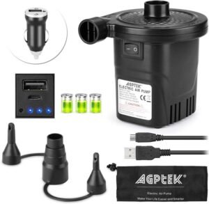 AGPTEK Electric Rechargeable Air Pump with 3 Nozzles